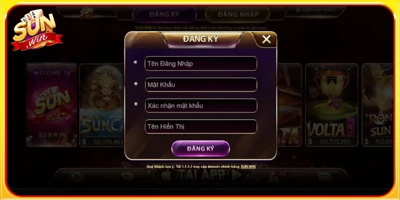 Hướng dẫn các bước đăng ký SUNWIN trên máy tính