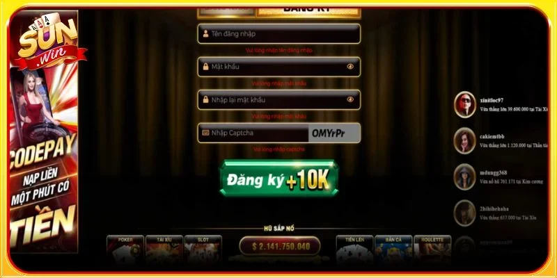 Phiên bản SUNWIN app đăng ký rất dễ dàng
