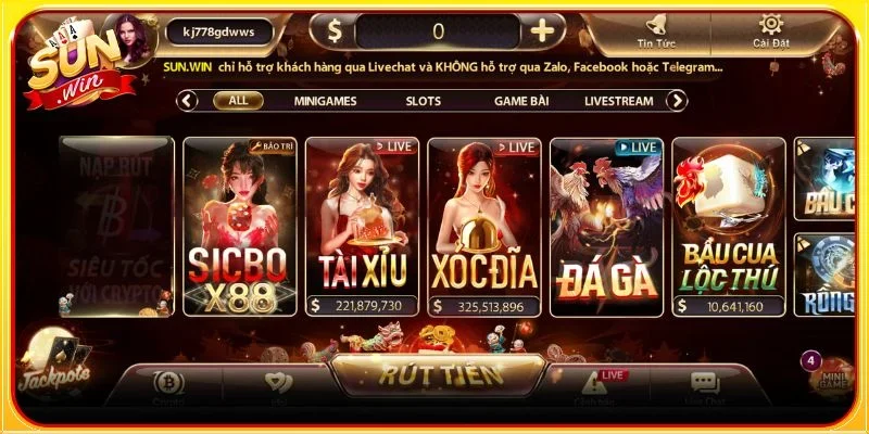 Sảnh cược SUNWIN nổi tiếng với kho game Tài Xỉu phong phú
